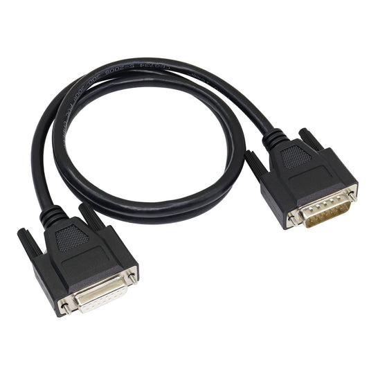 RIIEYOCA DB15 Male to Female Serial Cable, Male to Female 15 Pin Gold Plated Connecter Straight Through Cord, for Data Communication 1M?Black?