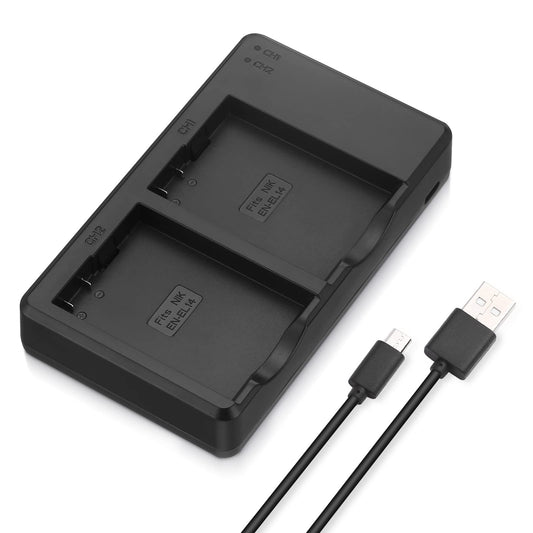 EN-EL14 EN EL14A Battery Charger Compatible with Nikon D3100 D3200 D3300 D3400 D3500 D5100 D5200 D5300 D5500 D5600 DF Coolpix P7000 P7100 P7700 P7800