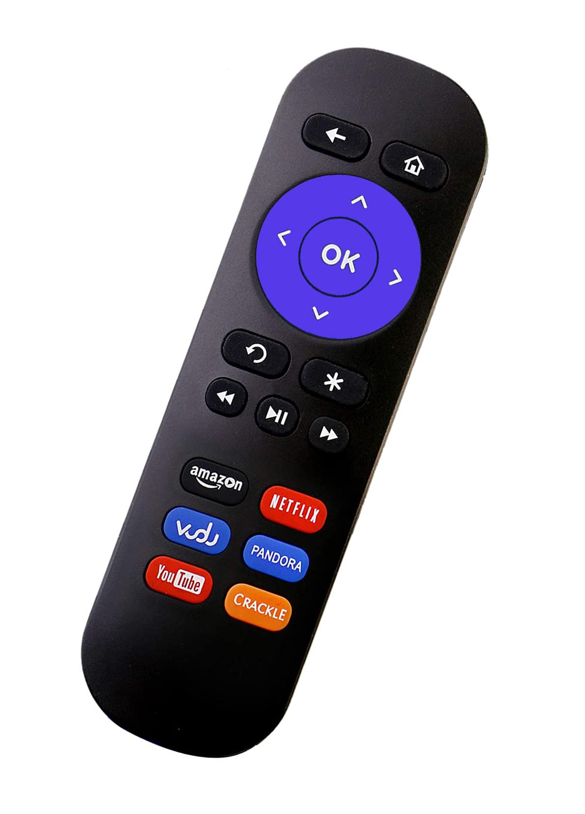 Replacement Remote Control for Roku Box Model: Roku 1, Roku 2(HD, XD, XS), Roku 3, Roku LT, HD, XD, XDS, Roku N1, Roku Express, Roku Express+