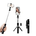 TalkWorks Selfie Stick, Remote & Tripod Set Compatible w/iPhone 15/15 Pro/15 Pro Max, 14/14 Plus/14 Pro/14 Pro Max, 13/13 Mini/Pro/Max for Streaming