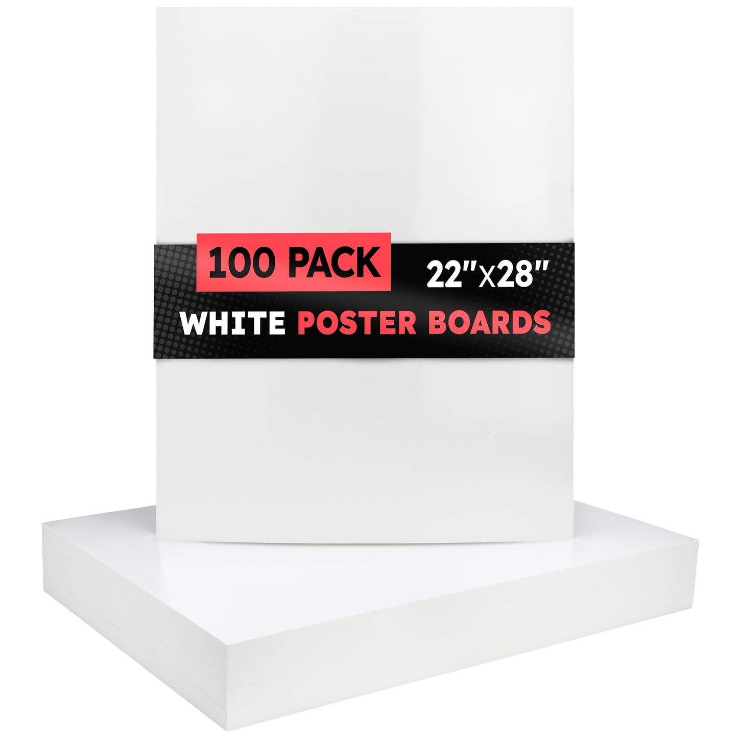 Hygloss Large Poster Board 22x28 - 100 Count Bulk Pack - 10 Pt. Thickness White Poster Board Paper for Projects, Presentations, Displays, Signs