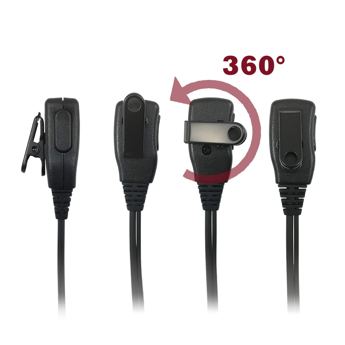 PROMAXPOWER 1.5-Wire Clear Acoustic Tube Earpiece with PTT Button Mic Compatible with Motorola Two-Way Radios XPR3000, XPR3300e, XPR3500, XPR3500e…