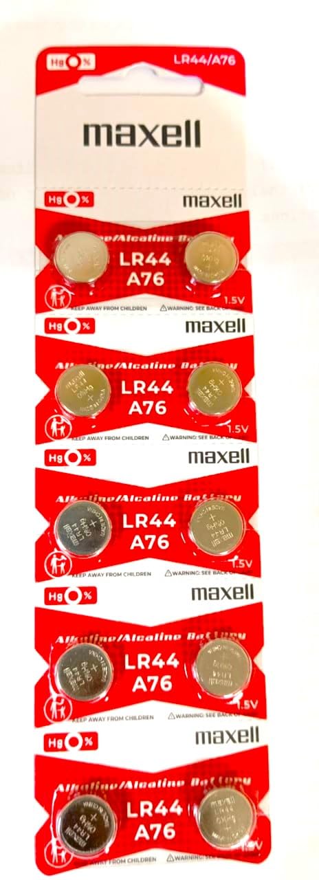 Maxell LR440-10PK LR44 Batteries (Pack of 10)