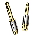 MOSWAG RCA to 1/4 Adapter,6.35mm 1/4 Inch Mono TS Male to Female RCA Audio Conversion Plug,Suitable for Home Theater Systems and Audio Equipment, Gold