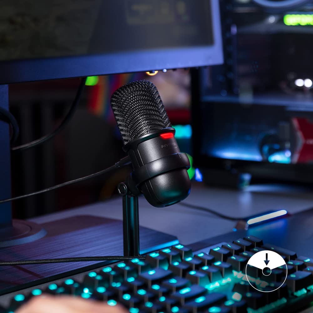 HyperX SoloCast - USB Condenser Gaming Microphone, for PC, PS4, PS5 and Mac, Tap-to-Mute Sensor, Cardioid Polar Pattern, great for Streaming