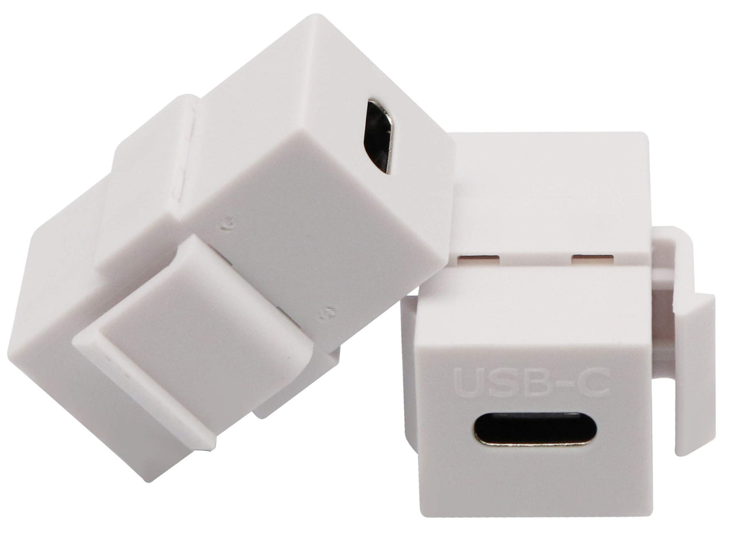 AAOTOKK USB C Keystone Jack Adapter USB 3.1 Type-C Female to Female Keystone Insert Socket Coupler Adapter for Wall Plate Outlet Panel (White/2 Pack)