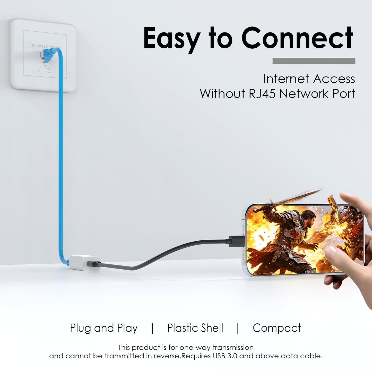 Magiclifee USB C to RJ45 Ethernet Adapter, Gigabit 100Mbps Network LAN Converter, USB-C Female to RJ45 Female Wired Ethernet Hub for Laptop PC Tablet