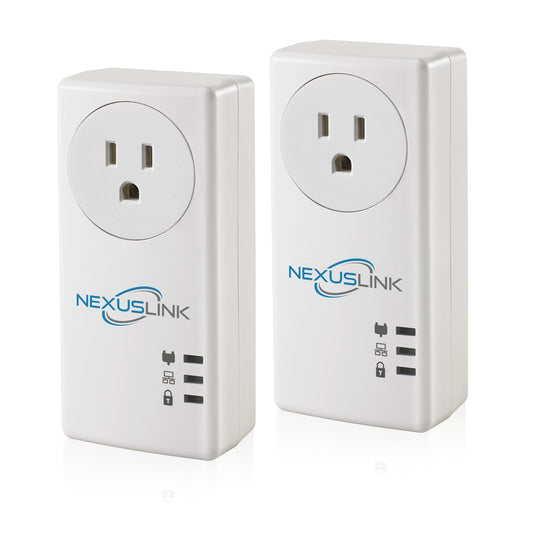 NexusLink G.hn Powerline Ethernet Adapter Kit - Stable Ethernet Over Power for Gaming & Streaming, Home Network Expander, Wall Plug - 2 Units