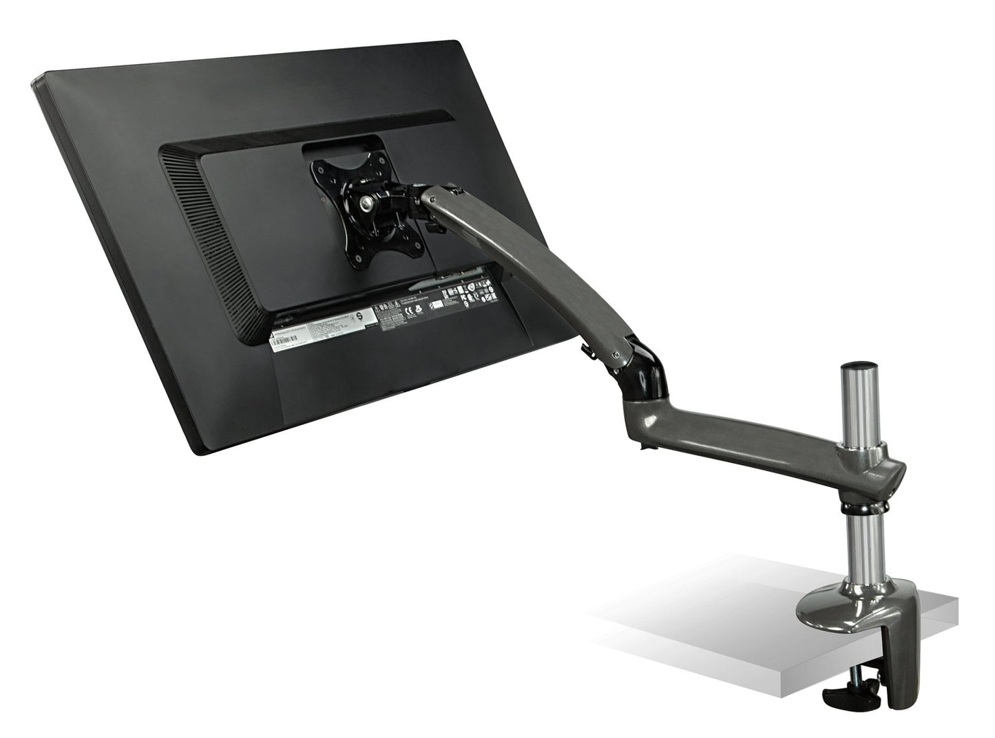 Mount-It! MI-4PC311G Universal Monitor Desk Mount for LCD LED Computer Screens 30” MAX, Full Motion Articulating Arm, Dark Gray