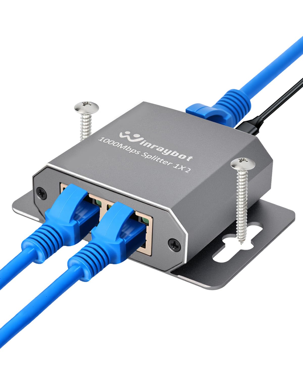 ethernet Splitter 1 to 2 ethernet hub 2 Port,RJ45 Cable Splitter fixable RJ45 Internet Switch Internet Splitter, 1000Mbps for Cat 5/5e/6/7/8 Cable,Can