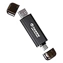 Transcend ESD310 256GB External SSD, Up to 1,050MB/s, Dual USB Flash Drive for iPhone/iPad/Mac/Windows, Android/Tablet/PC, USB 3.2 Gen 2 Thumb Drive