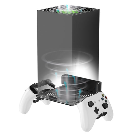 ANSHAWTIY Aluminium Alloy Wall Mount for Xbox Series X Wall Mount Kit for Xbox Series X Accessories with 2 Controller Stand, Ventilation Design Wall