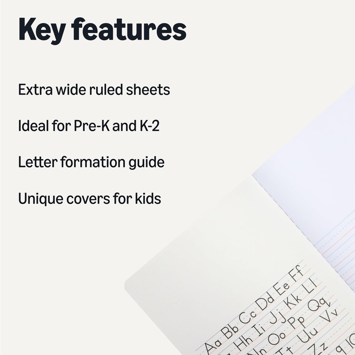 Amazon Basics Primary Composition Notebook, 9.75" x 7.5", 100 Sheets, Multiple Colors, 3-Pack