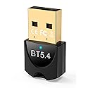 gliship 5.4 USB Bluetooth Adapter for PC, Dual Mode (BLE+EDR) Plug & Play, Up to 7 Devices, Compatible with Windows 11/10/8.1