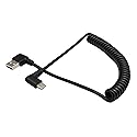 90 Degree Right Angle USB 2.0 to USB C Spring Cable - zdyCGTime Type C USB Male to USB A Male Data Cable for Tablets Cellphone(1.2M)