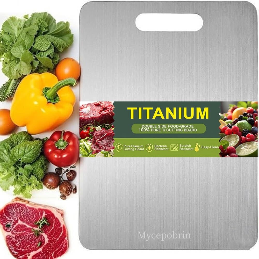 Katuchef Titanium Cutting Board for Kitchen, Pure Katu chef Titanium Cutting Boards, Double Sided Non Toxic Chopping Board for Cutting Meat Vegetable…