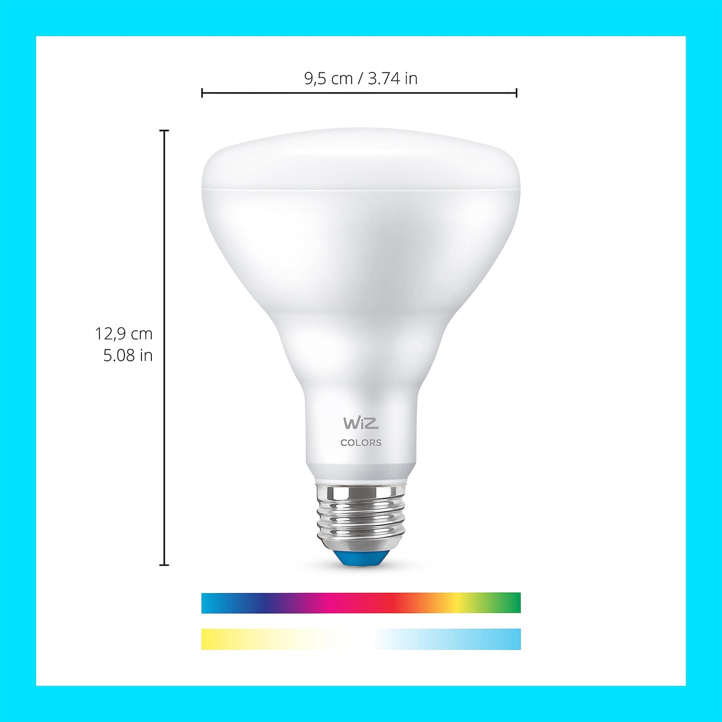 WiZ 65W BR30 Color LED Smart Bulb - Pack of 1 - E26- Indoor - Connects to Your Existing Wi-Fi - Control with Voice or App + Activate with Motion