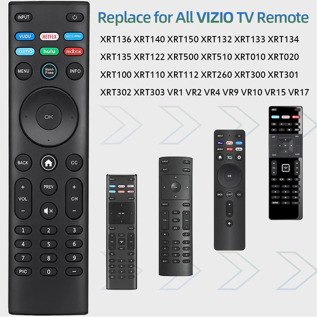 XRT140 Universal Remote Control for All VIZIO Smart TVs, Remote Replacement for VIZIO TV Smartcast D, E, M, P/PX, V, OLED Series
