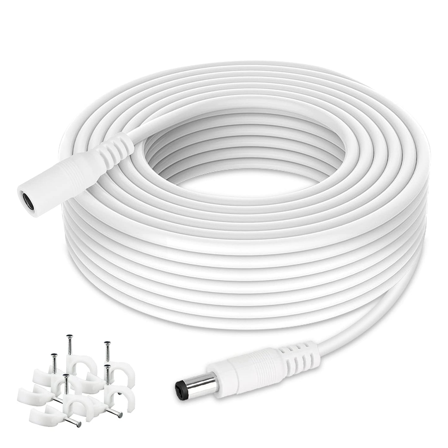 WILDHD DC Power Extension Cable 33ft, 2.1mm x 5.5mm Plug Compatible with 12V DC Adapter Cord for CCTV Security Camera, IP Camera, Standalone DVR (33ft