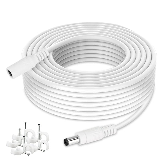 WILDHD DC Power Extension Cable 33ft, 2.1mm x 5.5mm Plug Compatible with 12V DC Adapter Cord for CCTV Security Camera, IP Camera, Standalone DVR (33ft