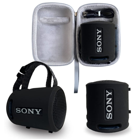 RAWECUD Silicone Cover and Hard Case for Sony SRS-XB13/XB100 Extra BASS Wireless Portable Compact Speaker, Carrying Cover Case for Sony SRS XB13