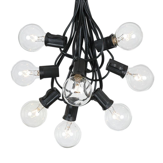 G40 Patio String Lights with 25 Clear Globe Bulbs - Hanging Garden String Lights - Vintage Backyard Patio Lights - Outdoor String Lights - Market Cafe