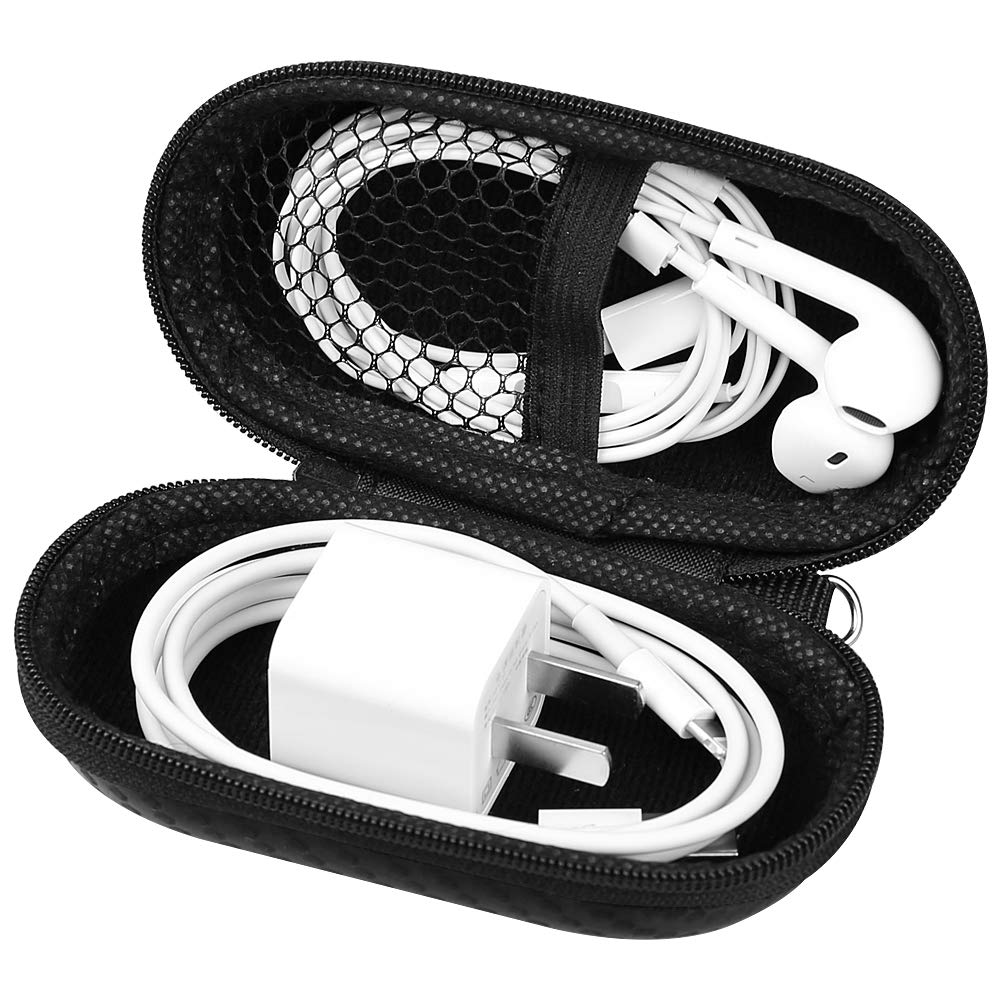 Earbud Case, RISETECH Earphone Carrying Case Holder EVA Headphone Storage Bag Small Zipper Pouch Compatible for EarPods, AirPods, Beats Flex