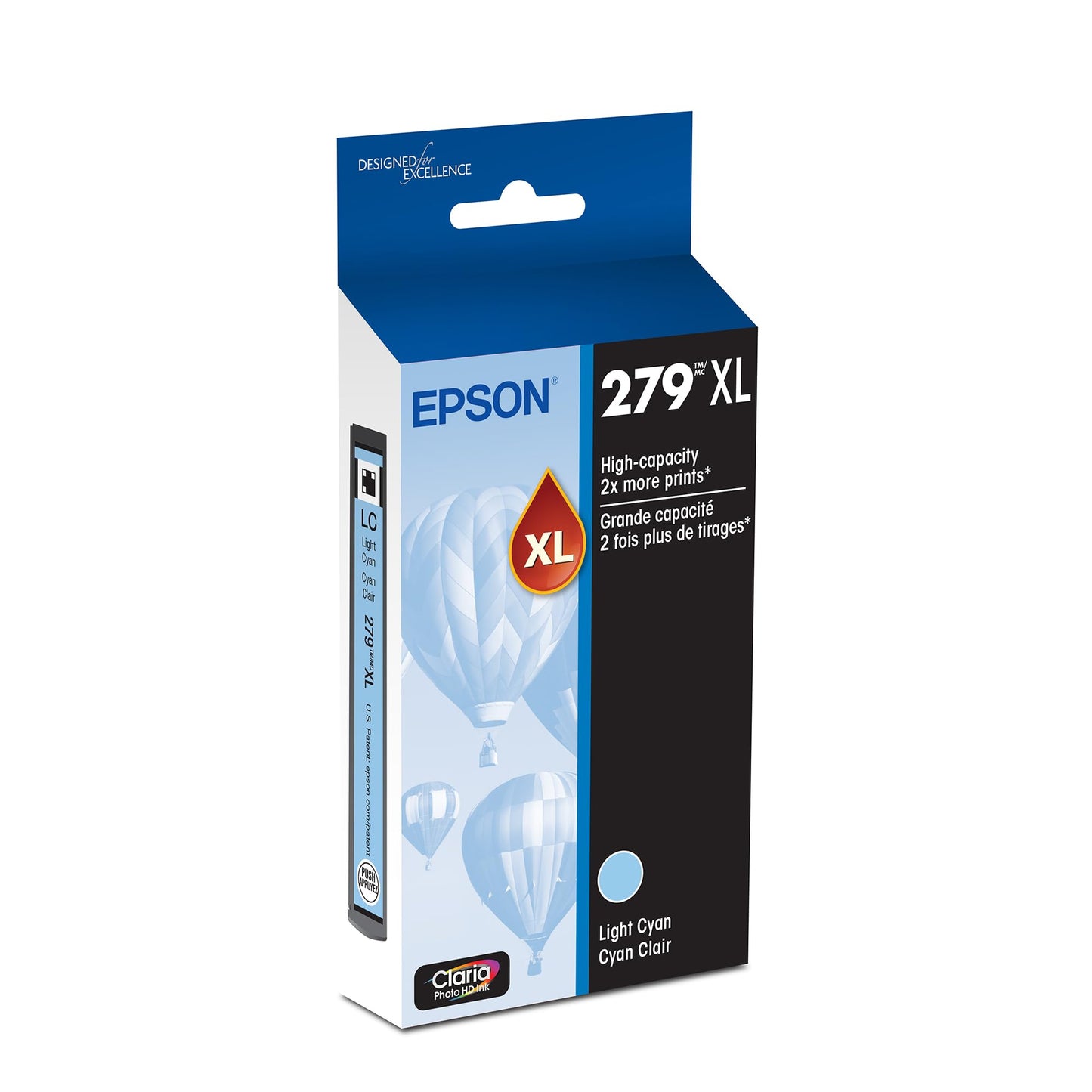 Epson 279 Claria Photo HD Ink High Capacity Light Cyan Cartridge (T279XL520-S) Works with Expression Photo XP-980