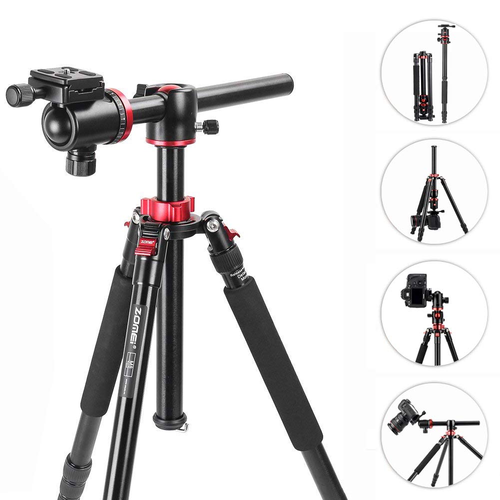 ZOMEi 75'' Tripod,Camera Tripod for DSLR,Ball Head Tripod Professional Tripods 4 Section Horizontal Tripod with 360 Degree Ball Head Plate for Canon