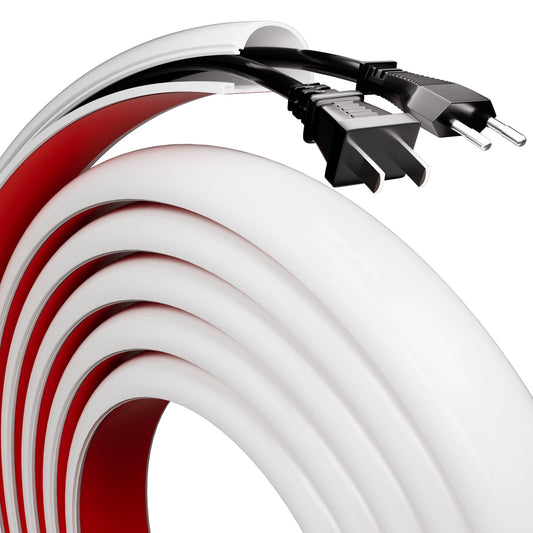 39" Silicone Cord Hider for 2-3 Cords,Flexible Side-Opening Self-Adhesive Cord Covers for Wires on Wall Mount TV,Easier Setup for Home Office Cable