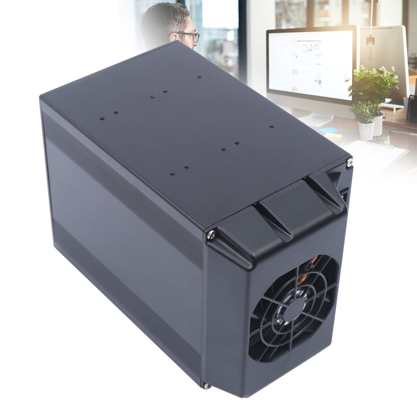 LYNICESHOP 5-Bay Mobile Rack Backplane, HDD Enclosure Hot Swap Cage 3 x 5.25 Drive Bays 5X SATA 3.5"/2.5" SAS, Aluminum Trayless Mobile Rack Backplane