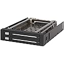 StarTech.com 2 Drive 2.5in Trayless Hot Swap SATA Mobile Rack Backplane - Dual Drive SATA Mobile Rack Enclosure for 3.5 HDD (HSB220SAT25B),Black