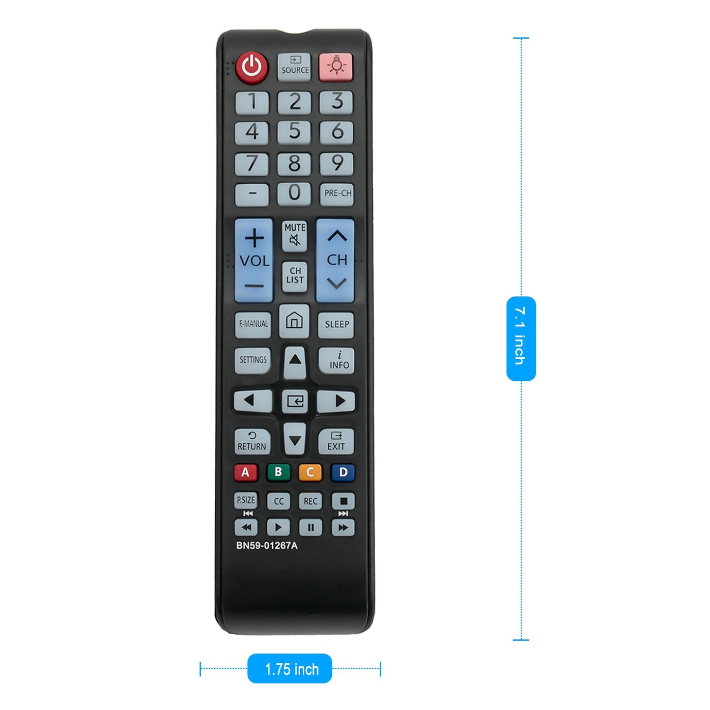 BN59-01267A Replaced Remote fit for Samsung TV UN32M5300 UN40M5300 UN43M5300 UN49M5300 UN50M5300 UN32M530 UN32M530D UN24M4500A UN28M4500A UN32M4500A