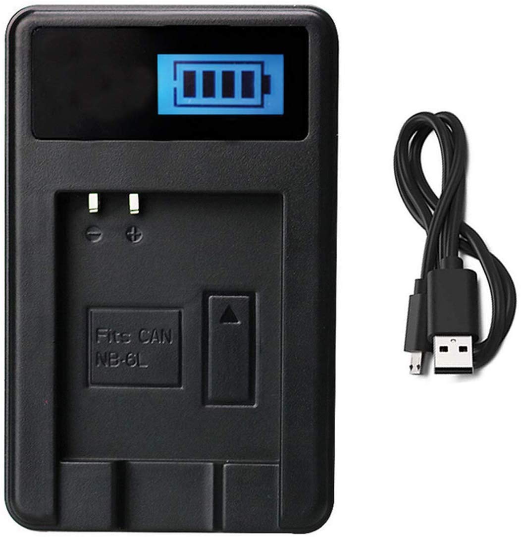 LCD USB Battery Charger for Canon PowerShot ELPH 500 HS, D10, D20, D30, S90, S95, S120, SD770 is, SD980 is, SD1200 is, SD1300 is, SD3500 is, SD4000