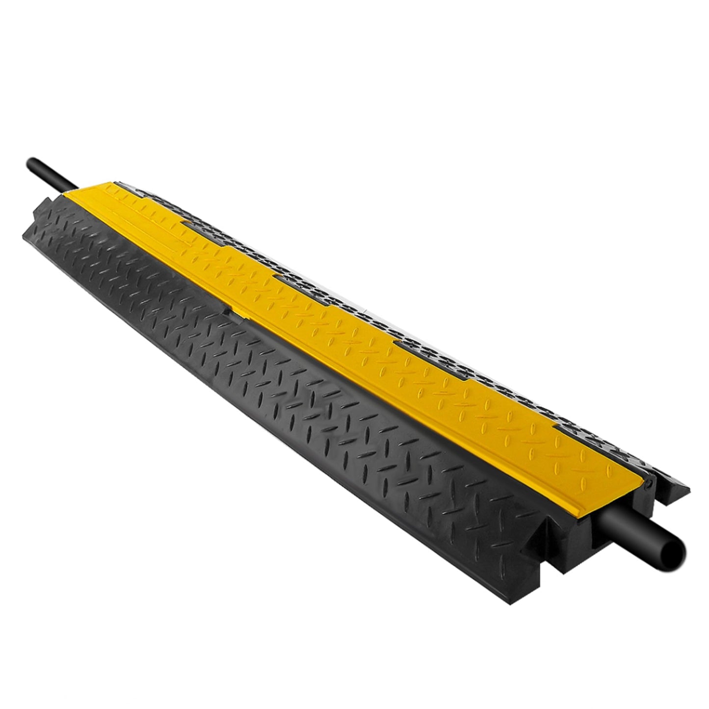 Pyle Durable Cable Protective Ramp Cover - Supports 11000 lbs, Single Channel Heavy Duty Cord Protection with Flip-Open Top Cover, 39.4”x5.11”x1.8”