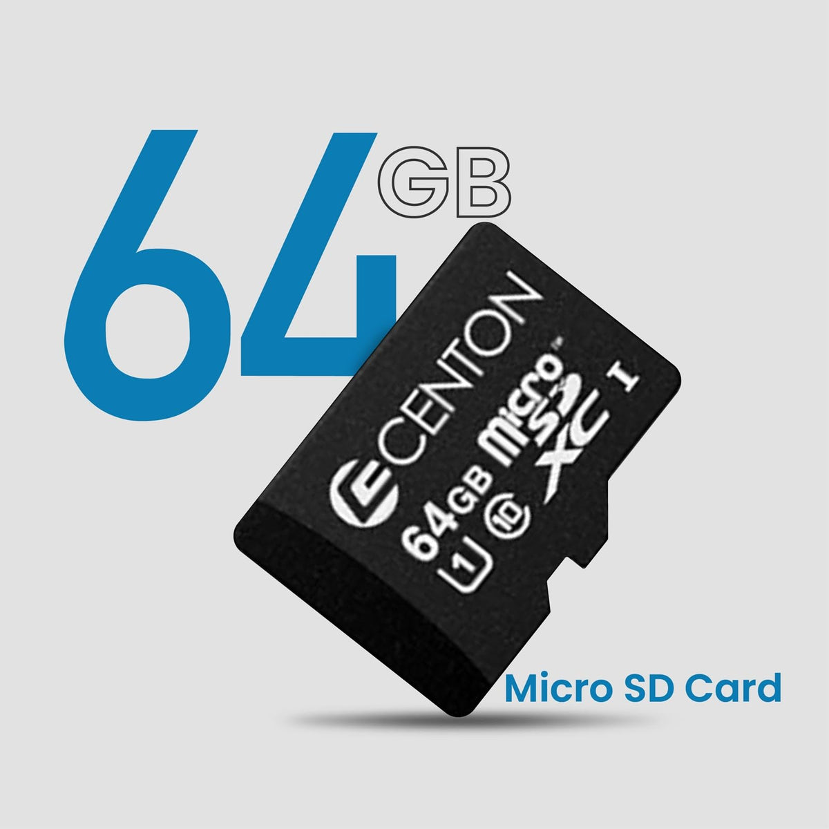 Centon microSDXC Memory Card Class 10 UHS-I with SD Adapter, 64GB HighSpeed