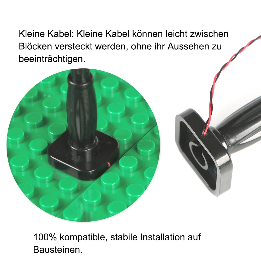 TEDDOO 15pcs City Street Light DIY LED Kit – USB Powered Lamp Blocks Compatible with Lego, Black Pillar Warm White Lighting Set