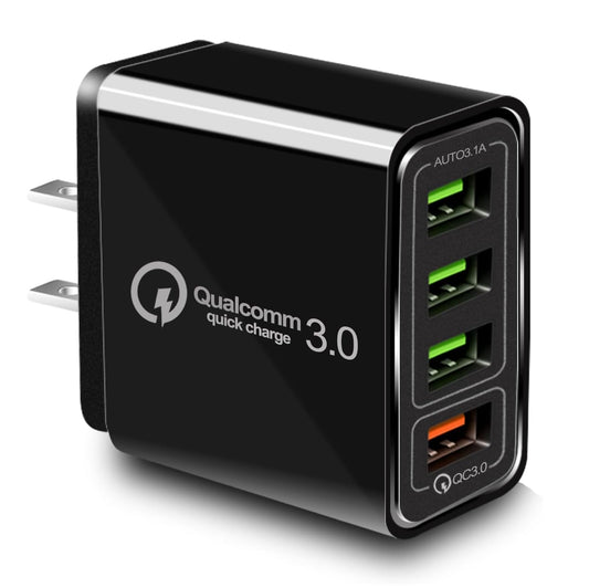USB Wall Charger Multiport QC.3 Quick Charge 4-Port Fast Charger Block, Multiport USB Cube Power Adapter Wall Charger Plug Charging Block for All