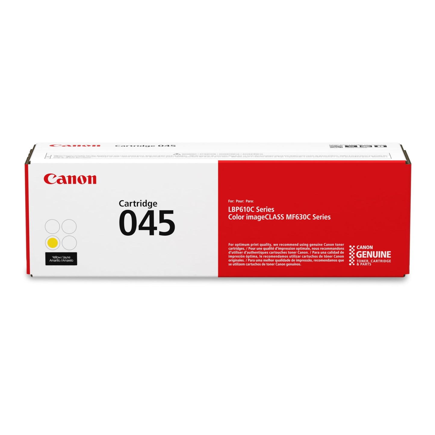 Canon Genuine 045 Yellow Toner Cartridge Compatible with LBP612Cdw, MF632Cdw, MF634Cdw