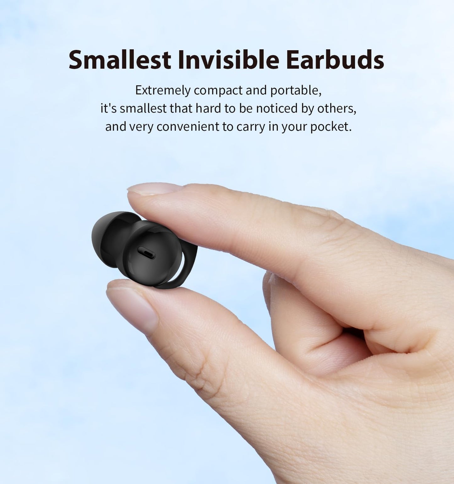 Invisible Sleep Headphones, Sleep Earbuds for Side Sleepers (Black)