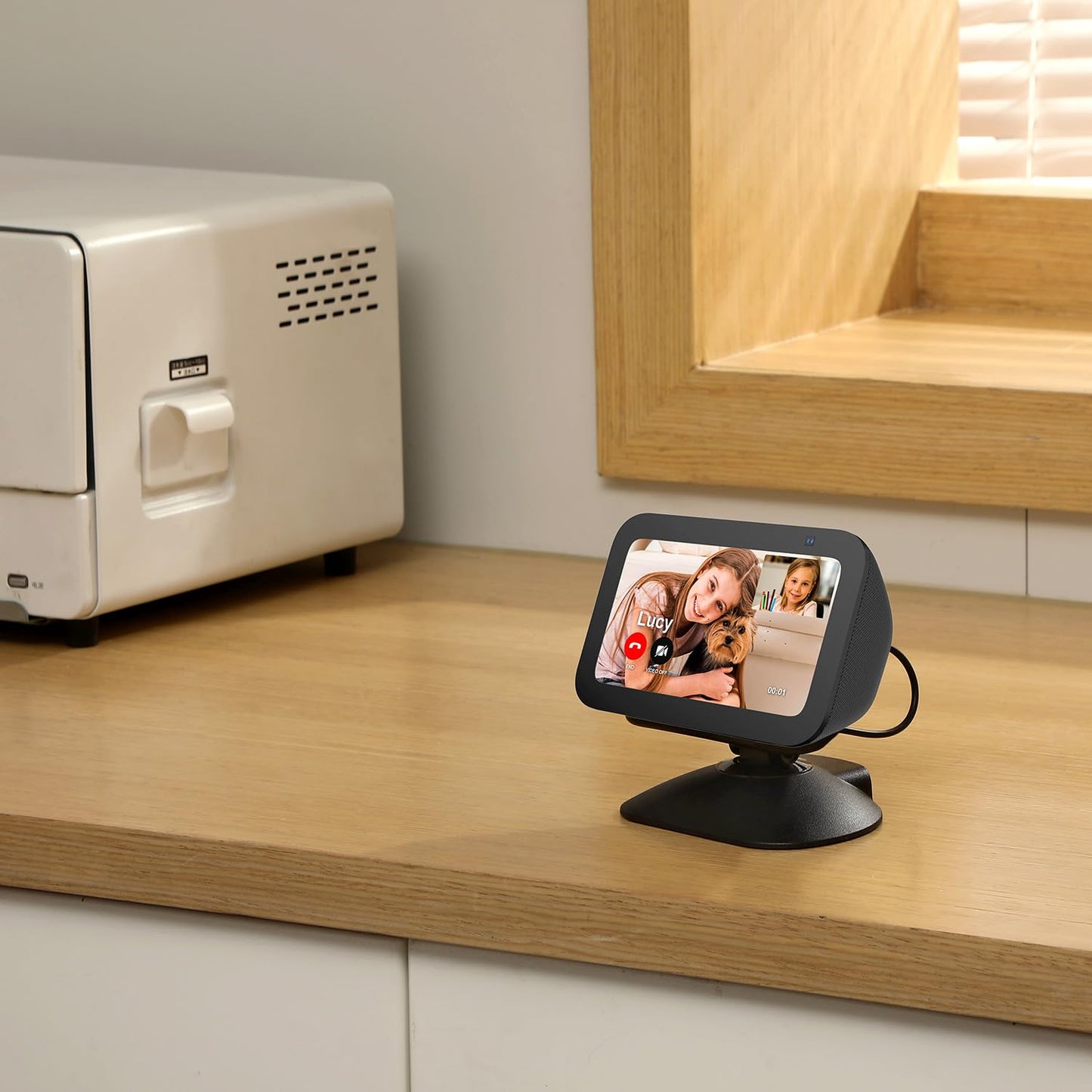 All-New Adjustable Charging Stand for Echo Show 5 (3rd Gen)? Tilt + Swivel Stand Multi Angle Rotation Magnetic Anti-Slip Base for Show 5 Compatible
