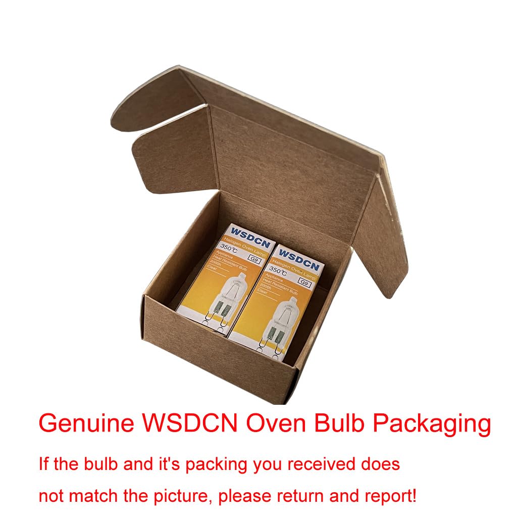 2 Pack, Fulfilled by Amazon, WSDCN G9 120 Volt 40W Halogen Oven Lamp 350°C Oven Light Bulb