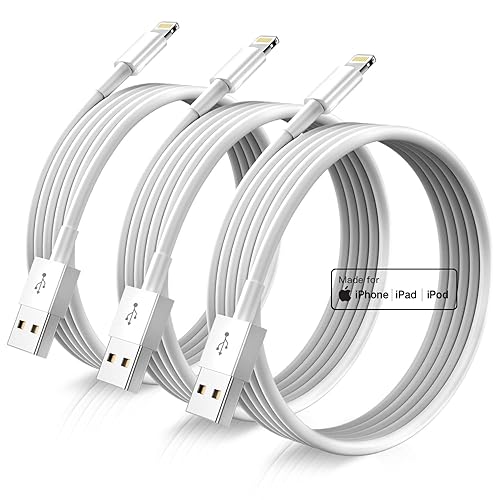 BUSFUL for iPhone Charger Cord Lightning Cables, Original [3Pack 6ft] MFi Certified USB A Charging Cable for iPhone 14 13 12 11 Mini Pro XR Xs Max X…