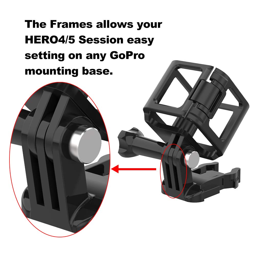 Frame Mount Housing Case for GoPro Hero 5 Session, Hero 4 Session, Upgrade Protective Housing Frame Shell Mount Holder with Buckle & Thumb Screw