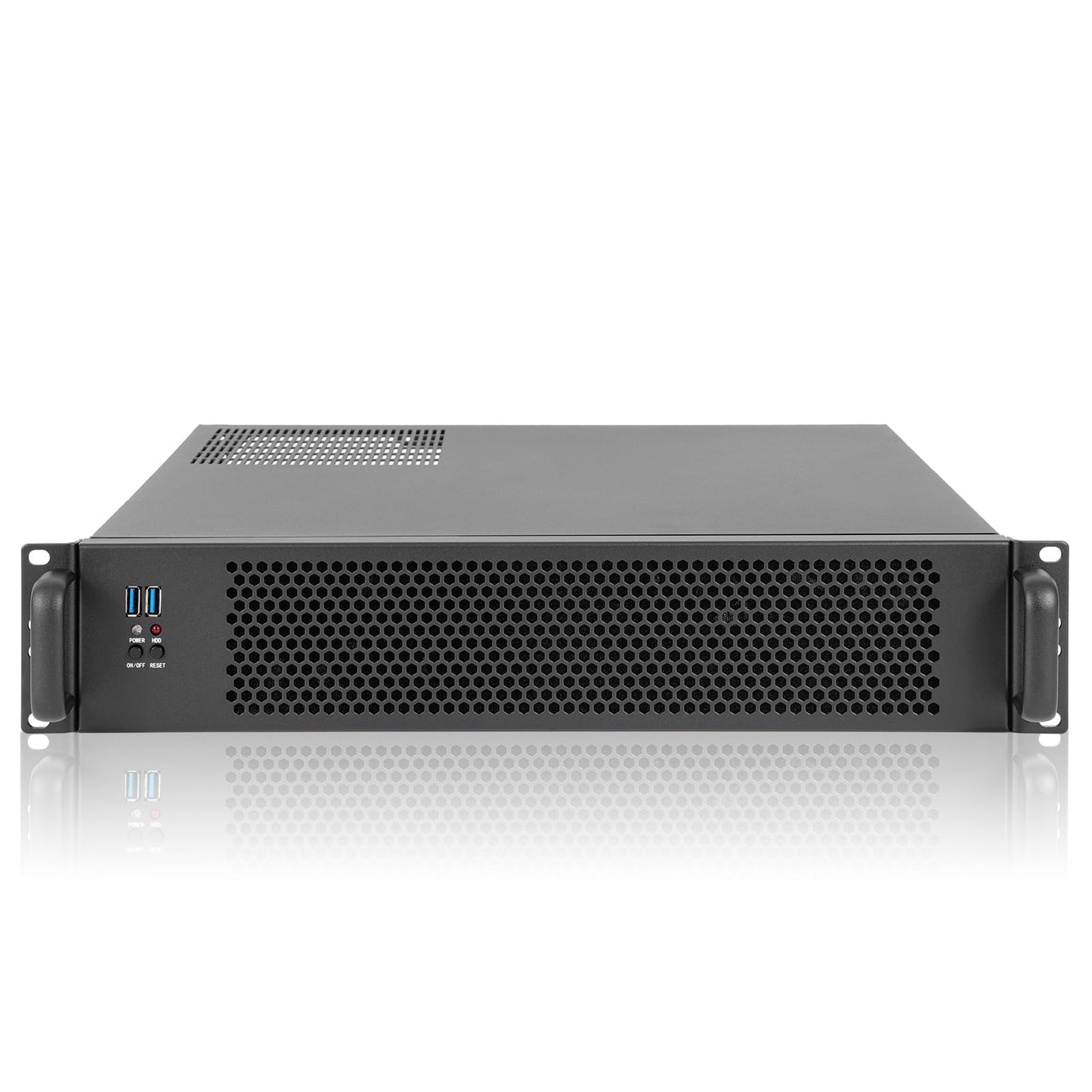 RackChoice Server case MicroATX/Mini-ITX 2U Rackmount Server Chassis max 7x3.5 Bay / USB3.0 with 2.0 Adapter Support ATX PSU Either top or Side