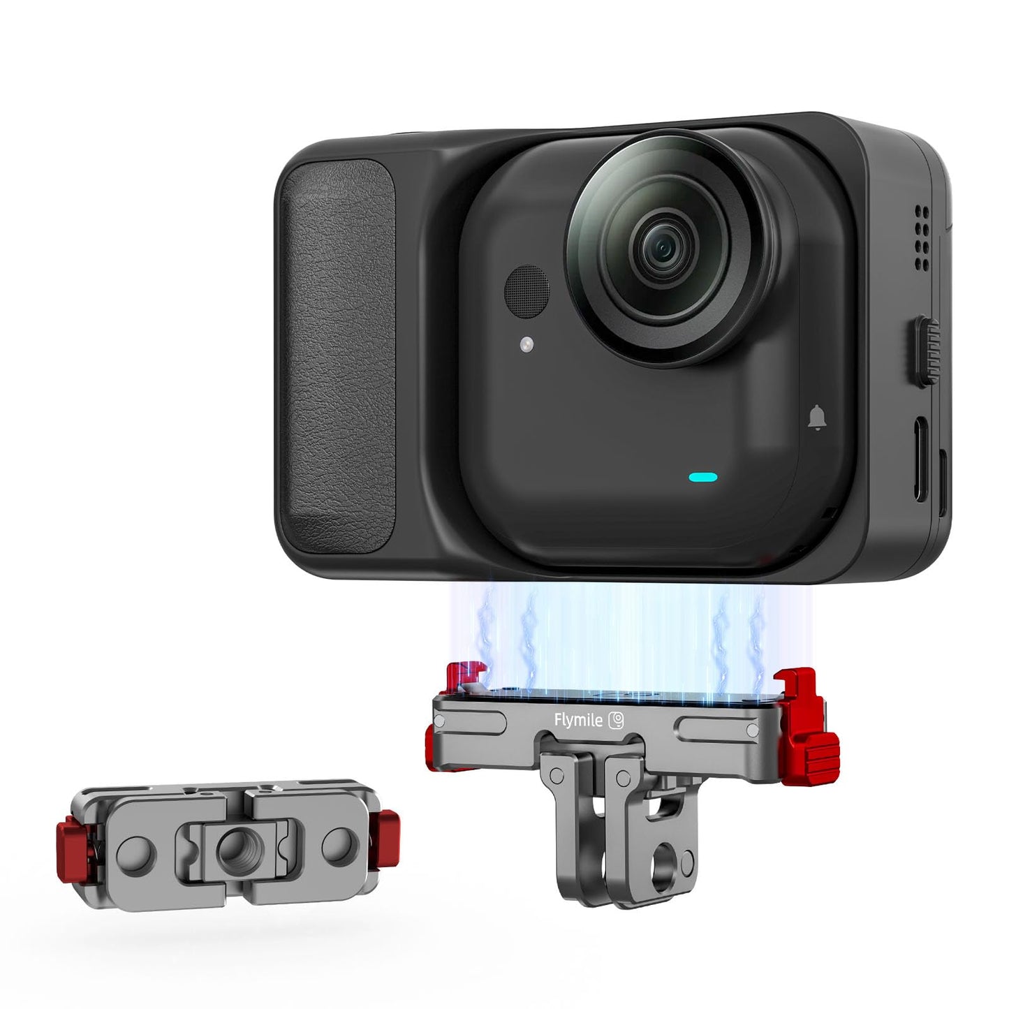 BRDRC Quick Release Mount for Insta360 GO Ultra, Aluminum Alloy Magnetic Expansion Adapter with 1/4 Inch Screw & for GoPro Adapter for Insta 360 GO