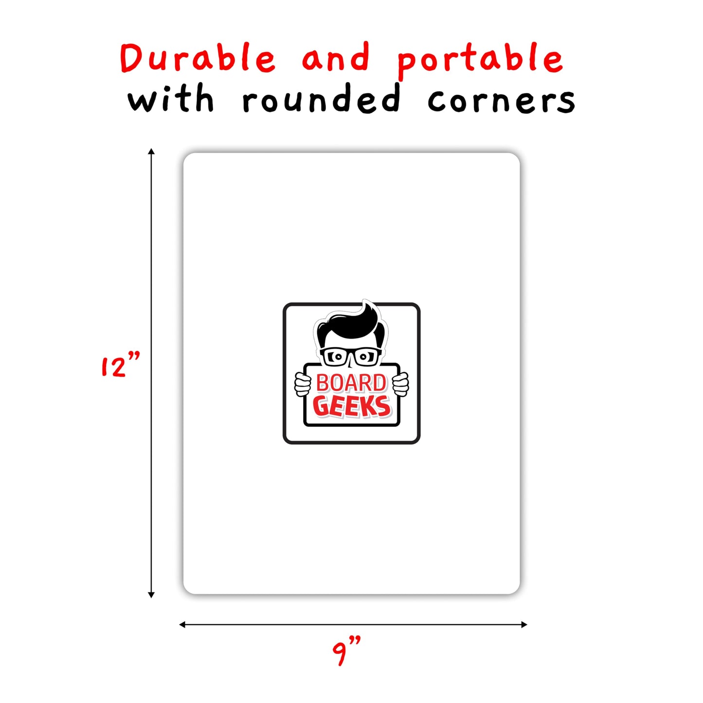 Board Geeks 6 Small Dry Erase Board for Kids - Mini White Board for Students and Teachers - Durable and Portable Individual Whiteboard with Rounded