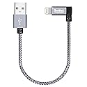 TecMad 0.65ft Short iPhone Charger Cord [C89 MFi Certified] 90 Degree Ligthning Cable, Nylon Braided for iPhone 14/14 Pro, AirPods Pro, iPhone 13/13…