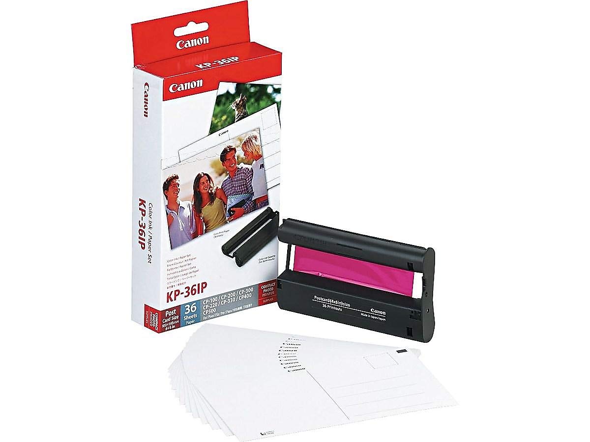 Canon 7737A001 (KP-36IP) Color Ink & Paper Set, Tri-Color in Retail Packaging