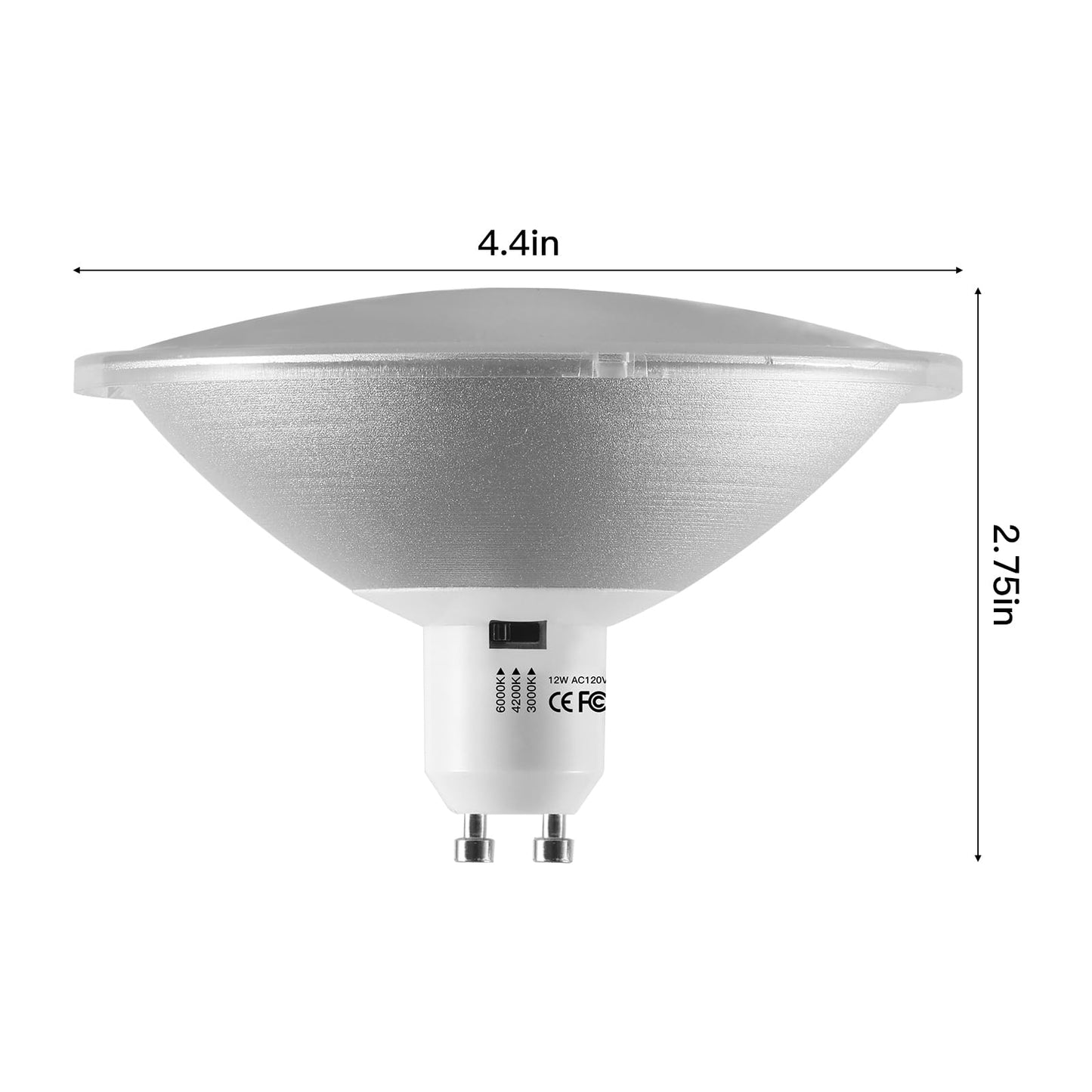 PINSUNLUX Dimmable 75R111 GU10 LED Bulbs, 100W AR111 Halogen Flood Light Equivalent, 3 Color Selectable Warm White Neutral White Cool White, 120V 12W